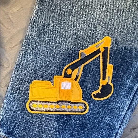Carter's Blue Jeans with Yellow Construction Patches - Picture 3 of 5